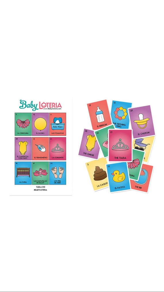 Baby Loteria Baby Lottery Baby Bingo Baby Shower Game