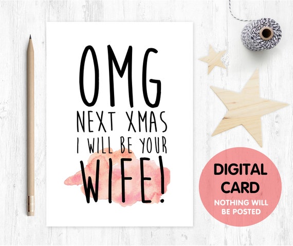 PRINTABLE fiance christmas card, next christmas I'll be your wife, funny fiance christmas card, last christmas as miss