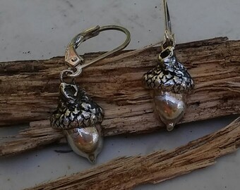 Cutest Tiny Acorn Earrings in Pure Silver