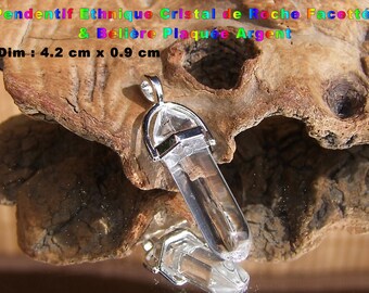 NEW! Pendant bail Ouvragee silver plated and Crystal set - size needle: 4.2 cm x 0.9 cm