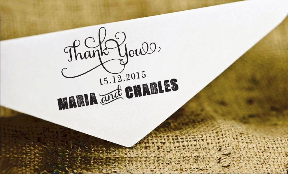 Wedding Thank You Stamp Wedding Favor Stamp Custom Stamp