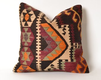 kelim kissen, kilim pillow, turkish pillow, kilim pillow cover, turkish kilim pillow, bohemian pillow, vintage kilim pillow, throw pillow