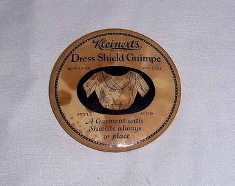 Vintage Early 1900's Kleinerts Dress Shield Guimpe Celluloid Advertising Mirror - Lucke Badge and Button Co.