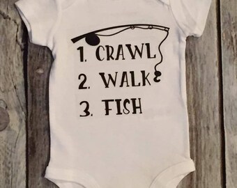 Download Crawl Walk Fish SVG png pdf / Baby Fishing / HTV iron on vinyl