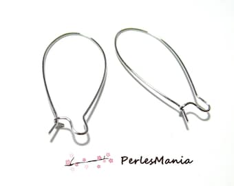 10 earring hooks, lever quality 43 by 20 mm platinum silver H2214