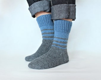 Chaussettes en tricot pour homme Chaussette tricotées en laine Chaussettes pour lui Cadeau epoux Cadeau de Noel pour lui