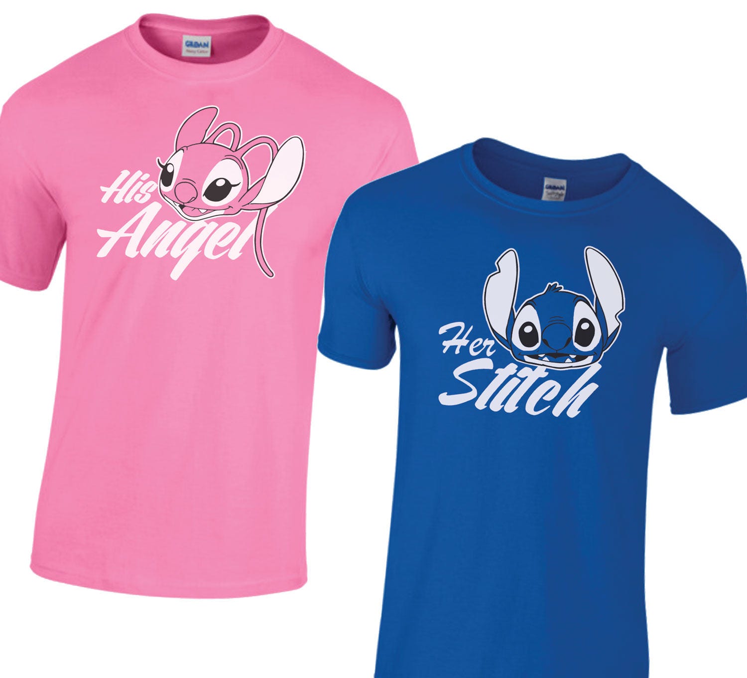 Disney Inspired Couples T Shirts Stitch And Angel Matching