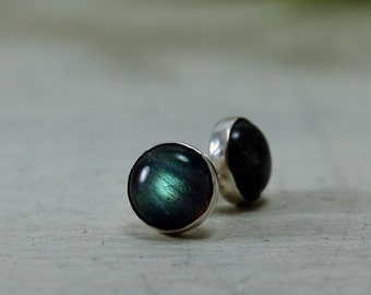 Labradorite stud Earrings Sterling Silver Posts Earrings