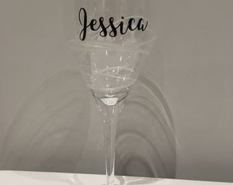 Vinyl Name Decal- Name Sticker- Monogram Sticker- DIY Monogram Wine Glass sticker Script Font