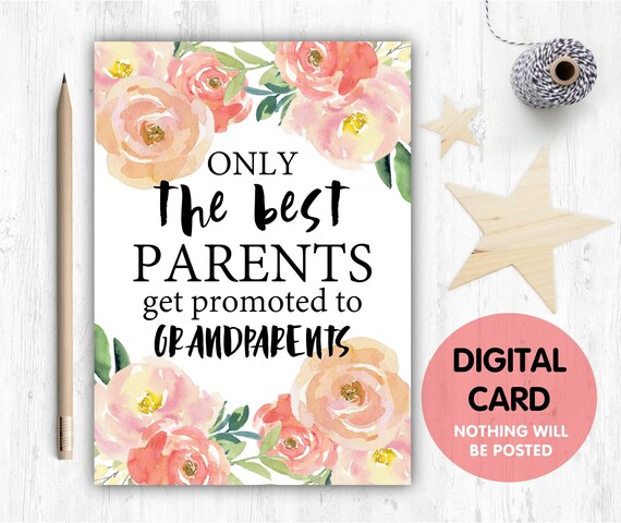PRINTABLE pregnancy reveal, I'm pregnant, you're going to be grandparents, only the best parents get promoted to grandparents, baby reveal