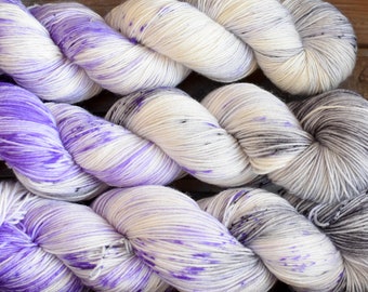 Sock Yarn - "Purple Geode" - Merino / Nylon - Hand Dyed - 100g