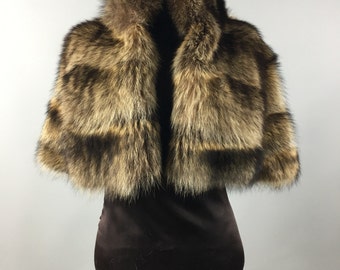 Luxury gift/ Racoon brown fur stole/ Wedding,or anniversary present