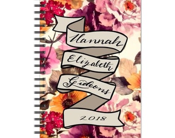 Personalized spiral bound notebook