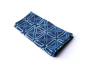 Blue Napkin Navy indigo table cloth napkins block print napkins organic cotton table linens shabby chic dining table napkin set - STARS