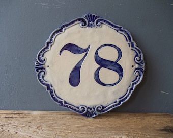 Large Custom House Number / Home decor / Door Number / Door Decor / Vintage decor / Door Plaque / Numerals / Blue sign / Door Sign