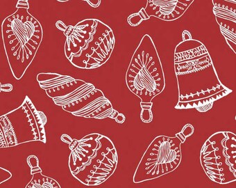 Santa’s Stash - Ornaments Bauble Red from Patrick Lose Fabrics