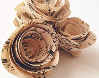 Vintage Sheet Music Paper Roses