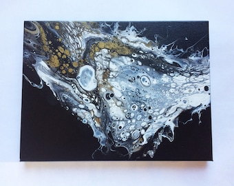 Pluto | 9"x12" | Original abstract fluid acrylic painting