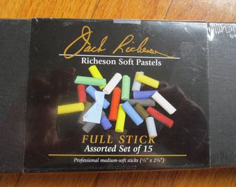 Jack Richeson Full Stick Professional Soft Pastels,Full stick Pastels, Artist Supplies, Professional Pastels, New in sealed Box, Set of 15