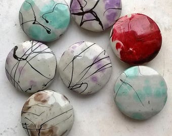 Set of 32 disks spots and stripes 18mm