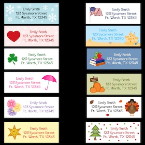 seasonal address labels