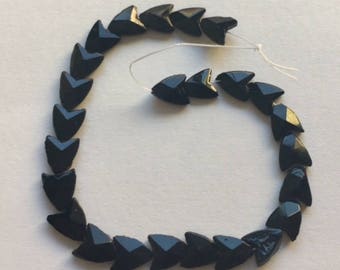 Vintage Glass Nailheads - 7mm X 6mm- Black