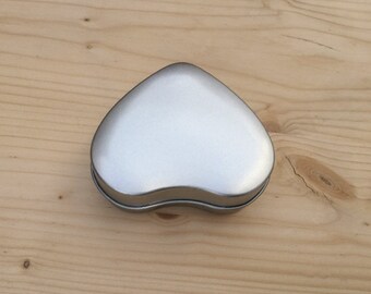 Heart Shape Tin Box, Jewelry Box, Candle Tin, Lip Balm Tin, DIY Packing (A Set Of 20 Tins)