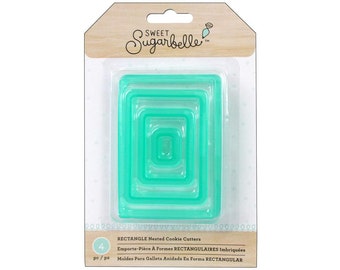 Four piece nested rectangle cookie cutters a set of Sweet Sugarbelle shape shifters cookie cutters