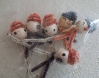 Vintage Spun Cotton Head Pipe Cleaner Decoration