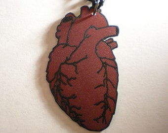 Red Human Heart Necklace
