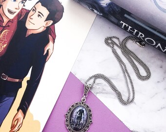 Throne of Glass Necklace- Celaena Sardothien Cameo Necklace feat. the Book Cover of Throne of Glass by Sarah J Maas- Book Related Jewelry
