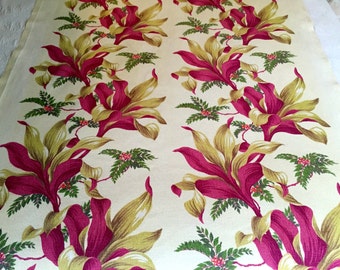 Extraordinary Hollywood Glam Barkcloth// Tropical Foliage with a Woodland Twist// Cotton Yardage// Upholstery// Home Decor// 45"x 70"