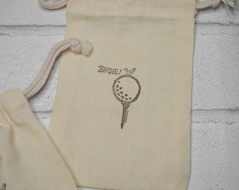 GOLF TEES BAGS, Sports Bags, Golf Supplies, Golf Bags, Golf Birthday Favors, Gift Wrapping, Gift Bags, Birdie Bags