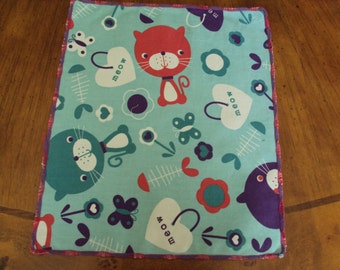Childrens napkins, lunch box napkins, kitten napkins, Kidkins--party favors