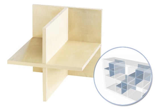Shelf dividers 4 sharing for IKEA Kallax shelf / Birch