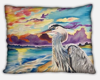 Blue Heron pillow