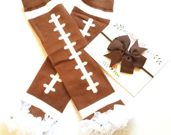 Football Leg Warmers, Headband Set, Baby Leg Warmers, Infant Leg Warmers, Legwarmers, Ruffle Leg Warmers