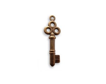 Vintaj Brass Key Charm, Brass Key, Key Charm