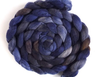 Going with Rain, Finn Wool Roving, Hand Painted Spinning or Felting Fiber