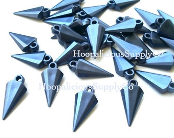 25 Unique Arrowhead Spikes with Top Loop- METALLIC MIDNIGHT- Acrylic