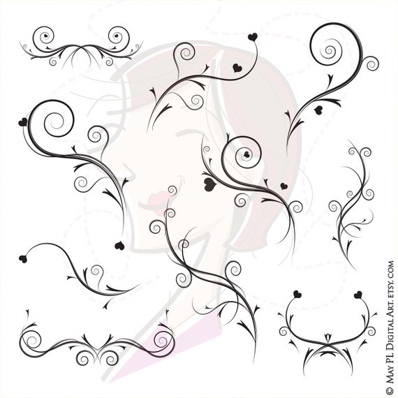 Download Floral Swag Design Elements Vine and Branches Clipart Decor