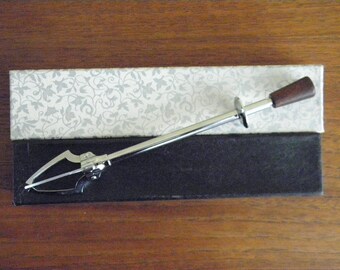Vintage Mechanical Tongs - Stainless Steel and Teak - Japan - 1960s