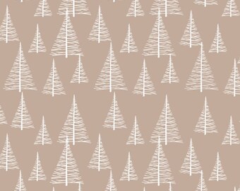 STOF Fabrics by Blank Quilting - Silent Christmas - Trees - Tan