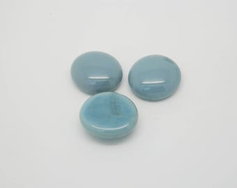 10 x 22mm grey glass (l1188) Pebble