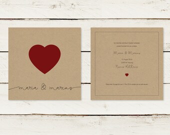 Wedding invitation | Kraft paper | Square | No 1