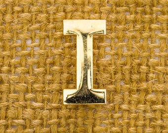 Gold Letter I Brooch Vintage Block "I" Broach Vtg Pin 7JJ