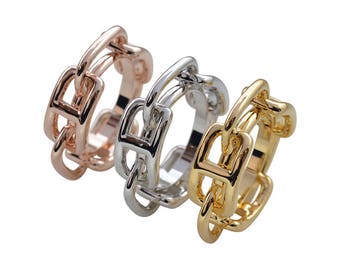 Anchor chain Open circle Scarf ring Gold Silver Rose gold nickle free plated Scarf holder infinity ring pouch box gift packed Flora Koh
