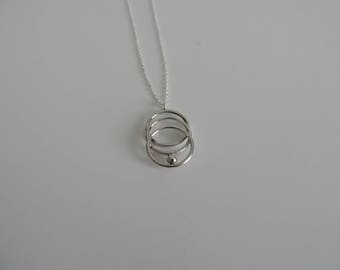Sterling Silver Rings and Bead Pendant