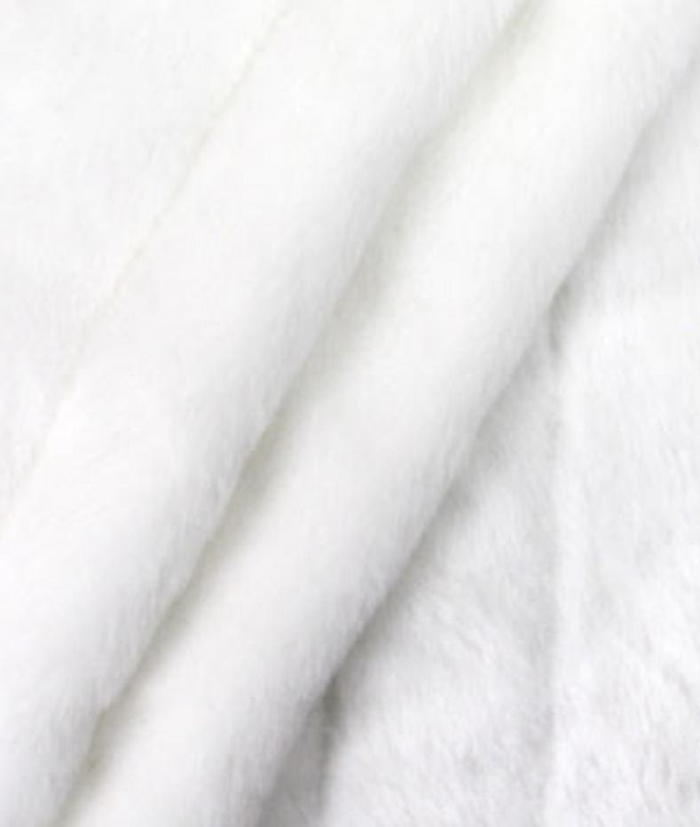 White Faux Fur plush Mink 58 '' Wide fabric by the