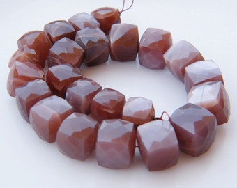 Natural Moonstone, Gemstone Beads, Cat's Eye Beads, Faceted Cushion Shape Beads, Chocolate Brown Moonstone Beads, Best Quality Beads